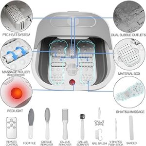 Collapsible Foot Spa Bath Massager with Heat and Massage Rollers3