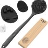 Silicone Back Scrubber (Thick Bristles) & Bath Glove & Face Brush Set(3PCS)